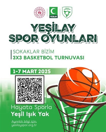 Yeşilay Spor Oyunları "Sokaklar Bizim" 3x3 Basketbol Turnuvası Heyecanı Başlıyor!